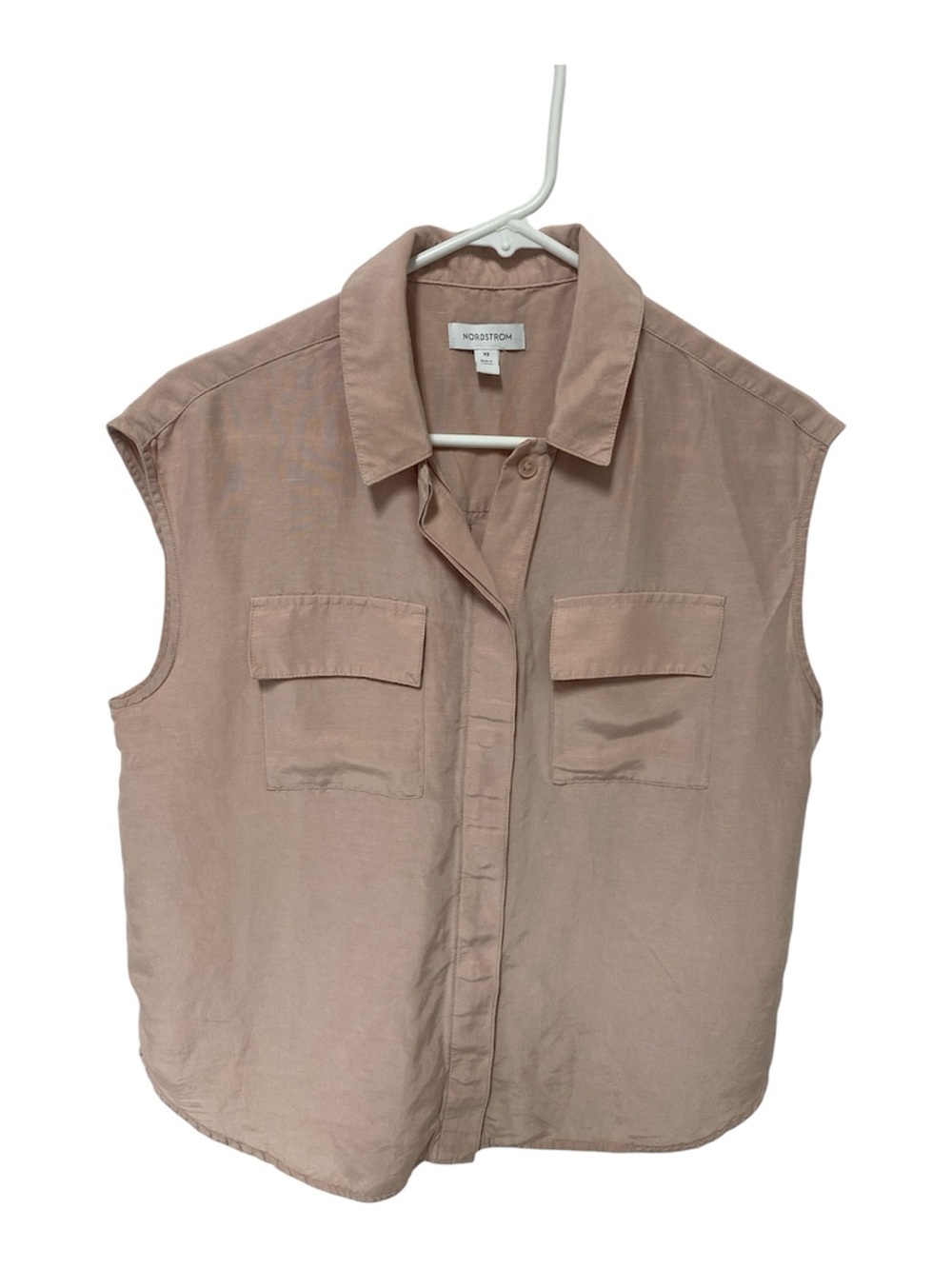 Oversized XS Nordstrom mauve pink Sleeveless Blouse.  NWOT